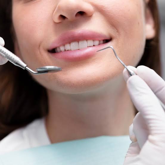 Dentist examining a patient