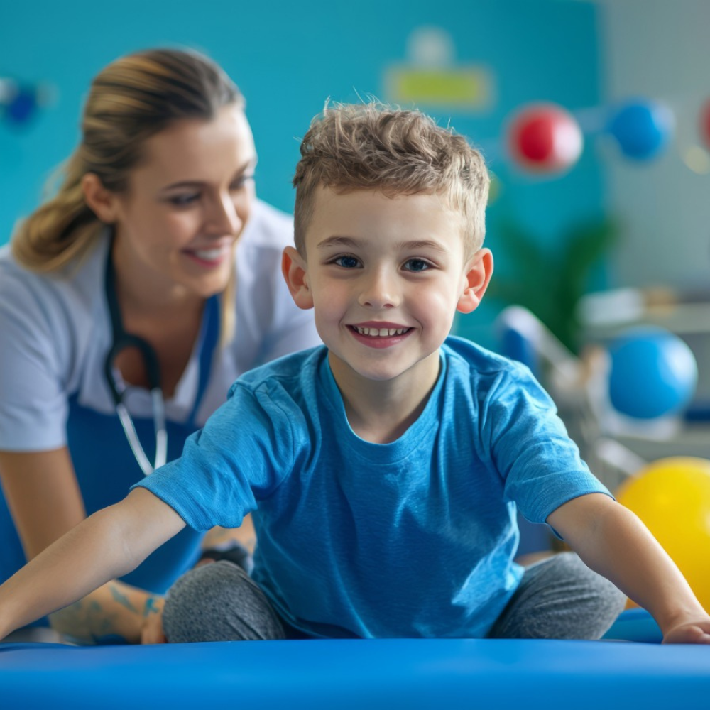 Paediatrician examining a young patient